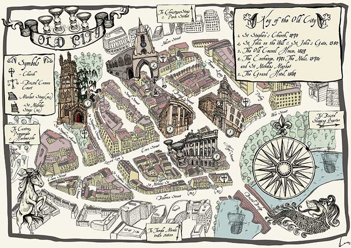 Bristol Old City Map
